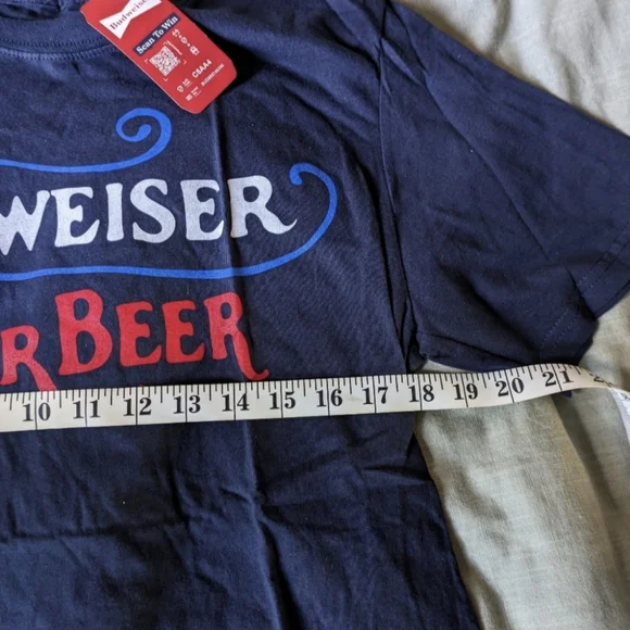 Brew City Budweiser Men Small Lager Beer Cotton Short Blue NWT 092024 - Picture 4 of 5
